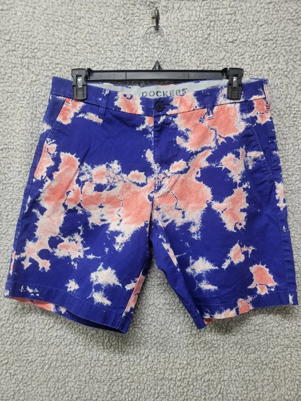 Dockers Men’s Blue & Coral Tie-Dye Chino Shorts